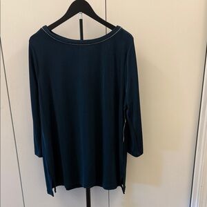 Chico's Teal Green 3/4 Sleeve Travel Knit Top